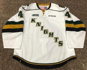 Men Vintage #4 OLLI JUOLEVI London Knights Game Emitido OHL Hockey Jersey personalizado qualquer número de nome