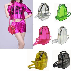 DHL50pcs Zaino Borsa Donna PVC Trasparente Jelly Borse a tracolla impermeabili con cerniera di grande capacità 6 colori