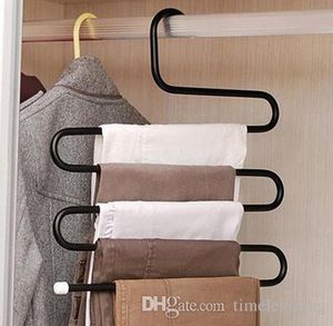 Magic metal Pants Hanger Multi-função do tipo S ferro racks de poupança do espaço da cremalheira Jeans Scarf Laço Ferramenta Closet