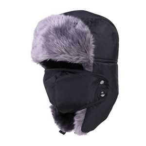 Winter Bomber Hats Men Women Thickening Fur Earflap Heating Plain Snow Cap Russian Plush Ski Hat Keep Warm Windproof Trapper Hats