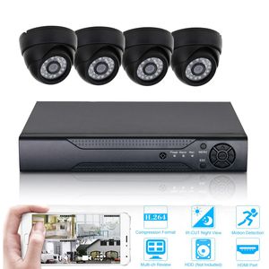 4CH P DVR Kit HD CCTV Camera System Video Recorder Set P2P mobile phone viewing indoor Security