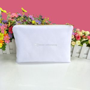 Leere weiße Make-up-Tasche aus 100 Poly-Canvas für den Sublimationsdruck. Leere Sublimations-Kosmetiktaschenrohlinge für den Wärmeübertragungsdruck. Lagerbestand verfügbar