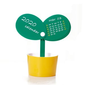 Novidade Bud Flowerpot Table Calendário Adorável Spring Bling Mini Desk Decoração de Decoração em casa Presente de escritório