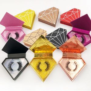 Ciglia di visone 3D con scatola di imballaggio per ciglia finte ciglia spesse naturali lunghe ciglia con diamanti scatole regalo possono logo personalizzato