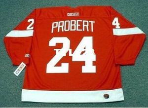 Mens hockeys #24 BOB PROBERT 1993 CCM Vintage Home Hockey Jersey or custom any name number retro Jersey