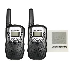 2Pcs Baofeng BF-T3 Radio Walkie Talkie UHF462-467MHz 8 Channel Two-Way Radio Transceiver Built-in Flashlight 5 Color for Choice - Black