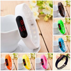 Uhren für Damen, Herren, Kinder, Bonbonfarben, Gummi, wunderschöne Uhren, Datumsarmband, Sport-Armbanduhr, modische LED-Digitaluhr