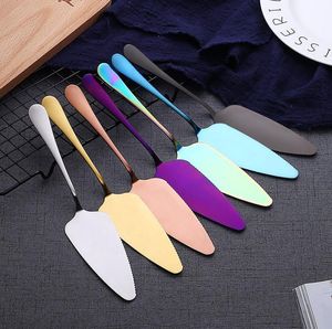 High Quality Colorful Stainless Steel Cake Shovel With Serrated Edge Server Blade Cutter Pie Pizza Shovel Cake Spatula Baking Tools SN2843