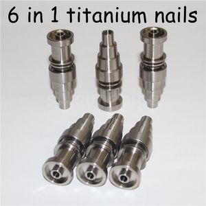 Smoking Titanium Nail 6 IN 1 passend für 16 mm Spule Domeless Quartz Banger Nails für männliche und weibliche Gr2Titanium Bangers