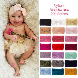 Baby Headbands Cotton Blend Nylon INS Candy Colors Bow Headband Kid Girl Infant Elegant Hair Nows Head Wrap Accessories