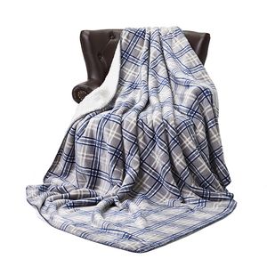 152cm*230cm Flannel Plaid Blanket Warm Soft Striped Blankets Double Carpet Plush Cape Portable Beddings Swaddling GGA2672