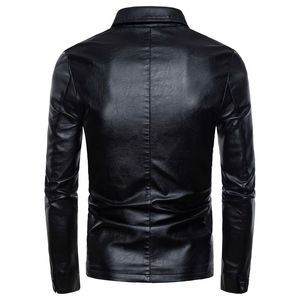 Cross-border trade new winter 2019 men's high quality Korean fashion Slim motorcycle leather jacket lapel