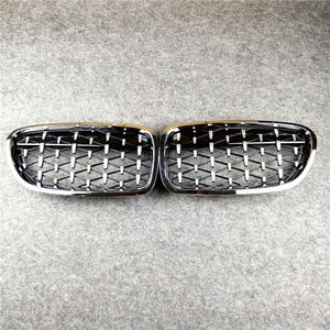 1 Pair Front grille Diamond Style ABS Material 2010+ year For 5 Series F10 F11 F18 Mesh Grilles