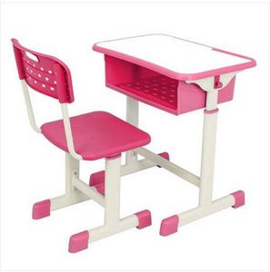 2020 Wholesales Practice Portable Adjustable Student Desk and Chair Kit Pink