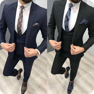 Handsome One Button Groomsmen Peak Risvolto Smoking dello sposo Abiti da uomo Matrimonio / Ballo / Cena Blazer da uomo migliore (giacca + pantaloni + cravatta + gilet) 830