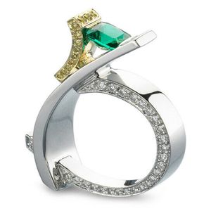 Unik geometri ametist Emerald Ring K guld män Womens Party Smycken Anniversary Day Present US storlek