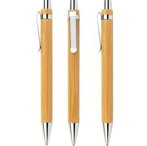 Hot Sell Bamboo Ballpoint Pen Press Press Type Ball Pens Школьная канцелярские канцелярские канцелярские товары подарки подарки 100 шт. Бесплатная доставка