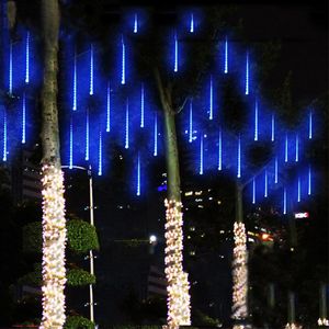 Nuovo anno 20 cm 30 cm 50 cm Pioggia di meteoriti all'aperto Pioggia 8 tubi Luci a stringa a LED impermeabili per la decorazione della festa nuziale di Natale