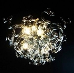 Lâmpadas modernas LED pingentes lâmpada mão soprado pingente luz estilo italiano vidro claro lustre de murano