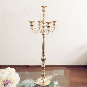 70 centimetri / 110 centimetri di altezza) candelabri d'oro centrotavola matrimonio alzate decorazione del metallo all'ingrosso per il tavolo grande matrimonio senyu0464