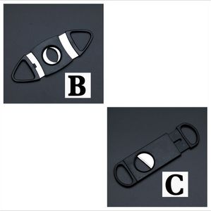 Pocket Plastic Stainless Steel Double Blades Cigar Cutter Knife Scissors Tobacco Black Free DHL In Stock wcw608