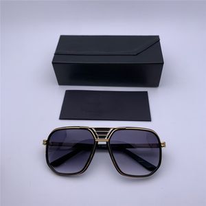 Legenden 666 Quadratische Sonnenbrille Männer Gold Schwarz/Grau -Gradientenlinsen Gafas de Sol de Mens Sonnenbrillen neu mit Box