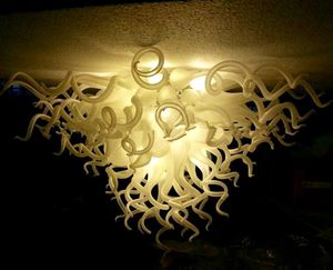 Lampade 100% borosilicato soffiato a bocca Lampadari d'arte di Murano Lampadari in vetro bianco a sospensione Plafoniere uniche