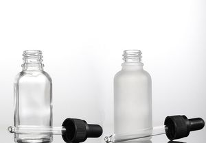 Fosco claro vidro conta-gotas 30 ml Bottle Para Essencial Perfume Oil portátil vazio Cosmetic Dropper Vial frete grátis