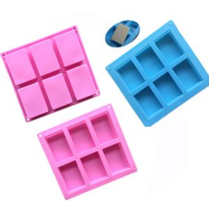 silicone soap molds Cavity Hole Rectangle DIY Baking Mold Tray Handmade Cake Biscuit Candy Chocolate Moulds Non stick baking Tools