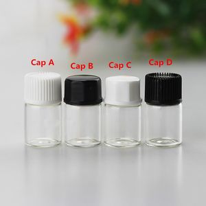 Mini Essential Oil Clear Glasflaskor 1 ml 2 ml 3 ml påfyllningsbar tom kosmetisk injektionsflaska med spets