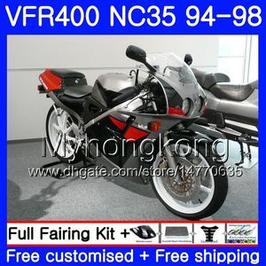 ホンダ用キットRVF400R V4 VR400Rブラックホットグレー1994 1995 1996 1997 1998 270hm.36 VFR400 RVF VFR 400 R 400 R NC35 VFR 400R 94 9596 97 98フェアリング