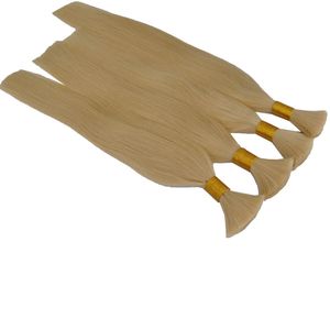 トップクオリティ金髪カラー613＃人間の髪の毛延長バルクの安いストレートウェーブブラジルの髪のバルクのための添付ファイル、送料無料