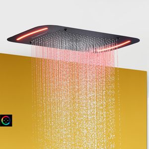 71x43 cm Large Bathroom Shower Head With LED Touch Panel 110V~220V Alternating Current Bath Mixer Shower Faucet Set