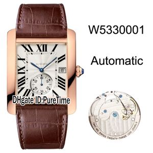 Новый W5330001 Rose Gold Silver Texture циферблатом Roma Марк Автоматическая Мужские часы Коричневая кожа мужские Супер Спорт часы наручные 8 цветов CART-B37c3