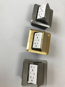 US GFCI Golv Box Börja Box 15A / 20A Receptacle Electric Outlet USB Laddare Gyllene Silver Tillgänglig