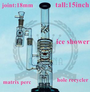 Fabrik Wunderschöne Wasserbong aus Becherglas mit Frittenglasscheibe, Perc-Glasbong, berauschender Bubbler, lila-grüne Wasserpfeife mit Downstem