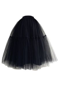 Neue 5 Schichten Frauen Midi Tüll Tutu Rock Petticoat Hochzeit Brautkleid Abschlussball Abend Ballkleid unter Röcken CPA1091281s