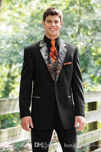 Klasik Tasarım İki Düğme Siyah Damat smokin Notch Yaka Groomsmen Sağdıç Mens Düğün Suit (Ceket + Pantolon + Vest + Tie) D: 313
