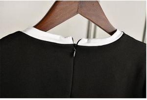 ファッション2019デザイナー女性のドレスoネック半袖タイガーヘッドボタンドレスレディースミラノ滑走路デザイナードレス420001
