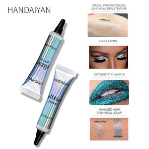 Maquiagem HANDAIYAN Glitter Primer Longa Duração Sombra Cor Primer especial para os olhos claros Leite creme de textura Mulheres Cosméticos