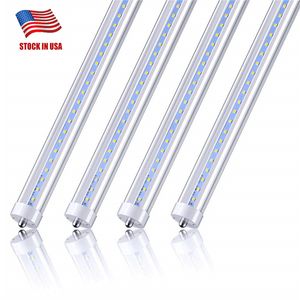 8ft LED Bulbs 45W(100W Equiv) Dual-End Powered Ballast Bypass 4800LM 6000K Cool White Clean Cover T8 T10 T12 Fluorescent Lamp Bulbs