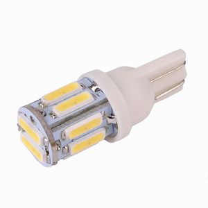 T10 W5W 7020 10SMD Lampadina per auto a LED bianca con indicatore di direzione del freno della porta laterale