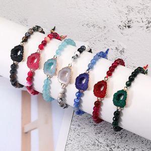 6mm geflochtenes Seil Natursteinstränge Perlen Harz Charm Armbänder für Frauen Männer Mode Party Schmuck