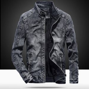 Ny Mens Windbreaker Jeans Jacket Solid Color Denim Coat Slim Casual High Street Male Denim Jackor
