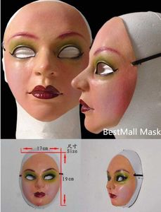 Lustige Cos weibliche Maske Latex Silikon Machina realistische menschliche Haut Masken Halloween Tanz Maskerade schöne Pary Geschlecht offenbaren Frauen Mädchen