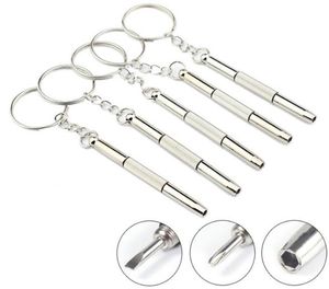 3 in 1 Eyeglass Screwdriver Keychain Repair Glasses Watch Phone Triple Versatile Small Screwdriver Eyeglass Mini Screwdriver WY095