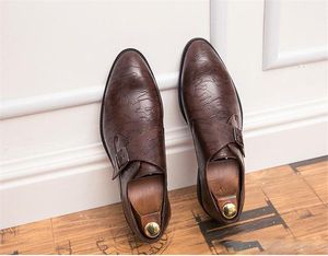 Scarpe formali da uomo fatte a mano Scarpe oxford in pelle Scarpe a punta Cinturino con fibbia Ballerine Abito da sposa Taglie forti sapato social masculino