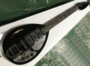 Free shipping black semi hollow electric guitar with tremolo bar,rosewood fretboard,Mirror pickguard,can be customized