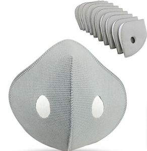 Filtro per maschere da ciclismo Cuscinetti filtranti per maschera a 5 strati con filtri per maschera al carbone attivo Filtri per inserto a muffola per bocca respiratoria GGA3532-4