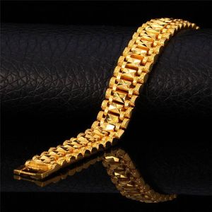 Wholesale-Bracelet Women Jewelry 12MM Pulseira Masculine Trendy Gold Color Chunky Chain Link Bracelet Wholesale Bileklik Bracelet For Man